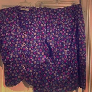 Valentino Vintage silk 2 piece dress